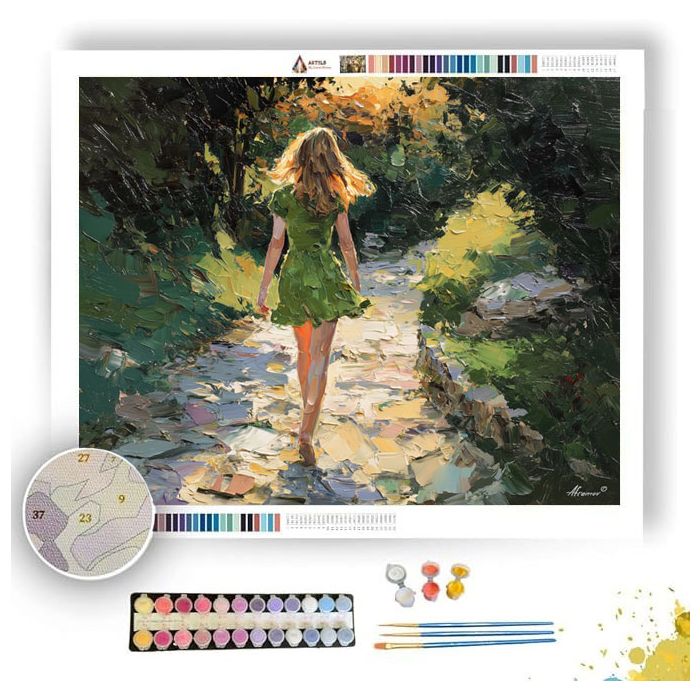 GIRL IN GREEN DRESS - Paint by Numbers Full Kit