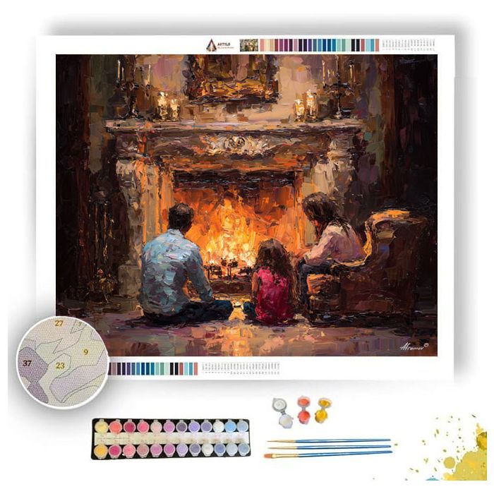FIREPLACE GLOW - Paint by Numbers Full Kit
