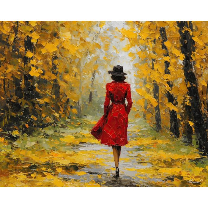 LADY IN RED COAT