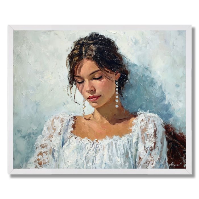 PORTRAIT WITH PEARLS - FRAMED