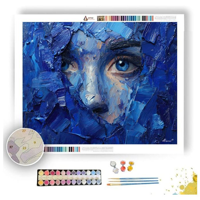 PORTRAIT IN BLUE - Paint by Numbers Full Kit