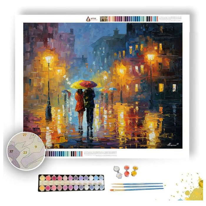 COUPLE IN RAIN - Paint by Numbers Full Kit