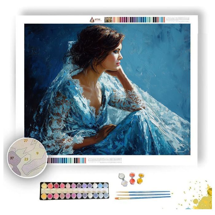 BLUE GOWN PORTRAIT - Paint by Numbers Full Kit