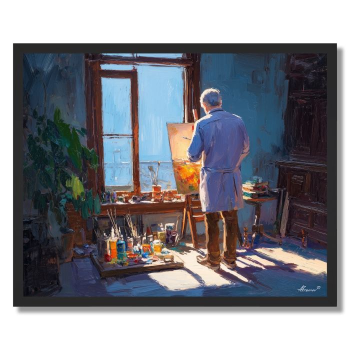 PAINTER BY WINDOW - FRAMED