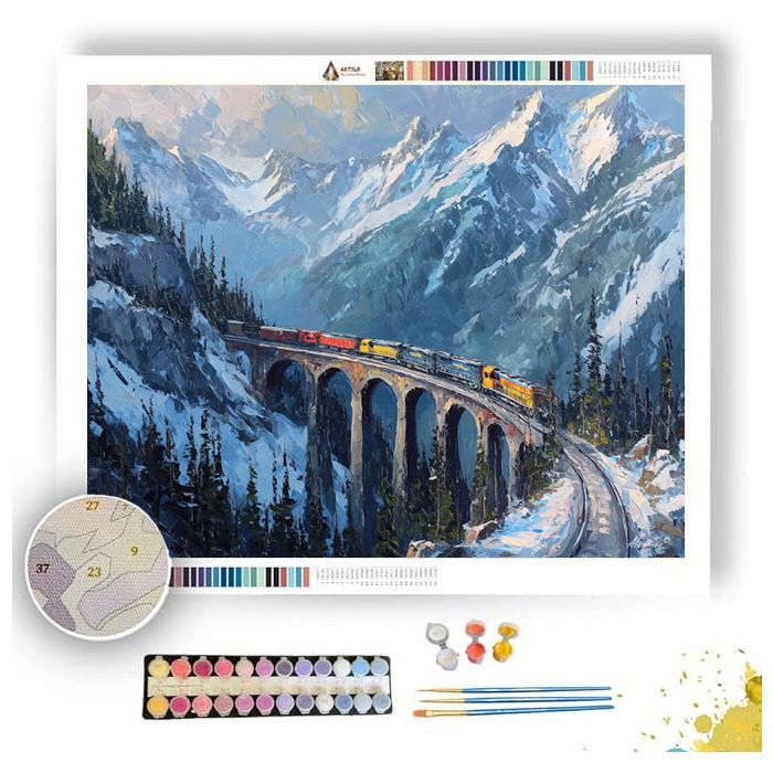 MOUNTAIN RAIL CROSSING - Paint by Numbers Full Kit