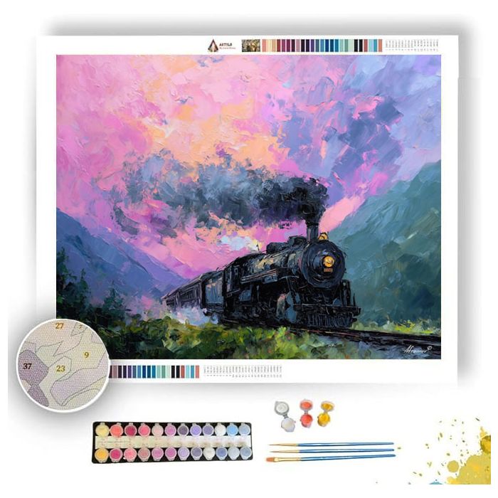 STEAM THROUGH THE VALLEY - Paint by Numbers Full Kit