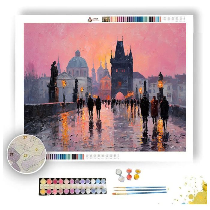PRAGUE BRIDGE CROSSING - Paint by Numbers Full Kit