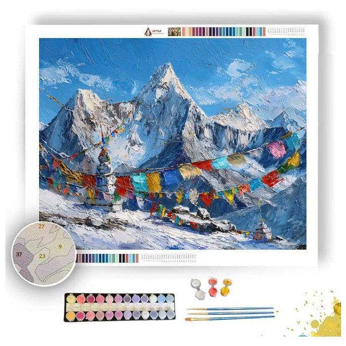TIBETAN MOUNTAIN TEMPLE - Paint by Numbers Full Kit