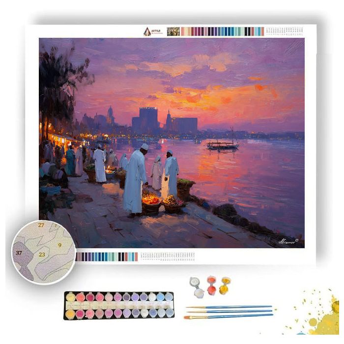 CAIRO RIVERSIDE MARKET - Paint by Numbers Full Kit