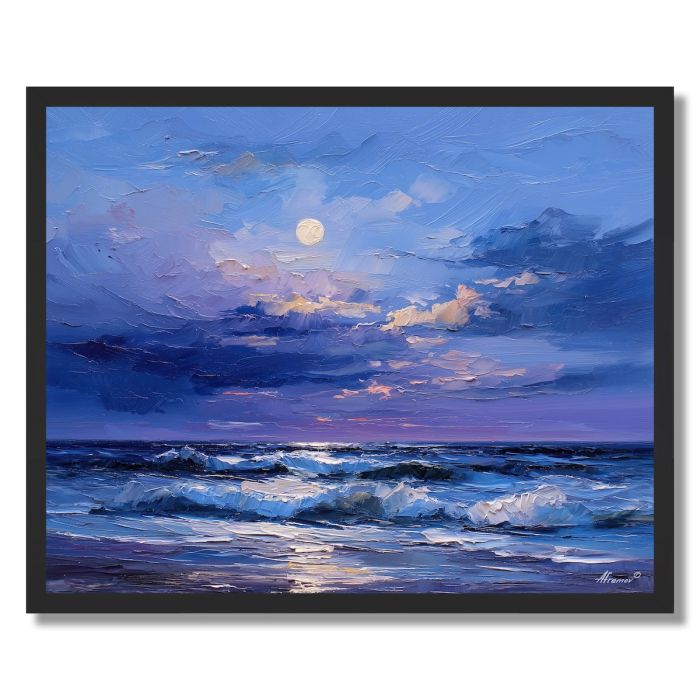 MOONLIGHT BY THE SEA - FRAMED