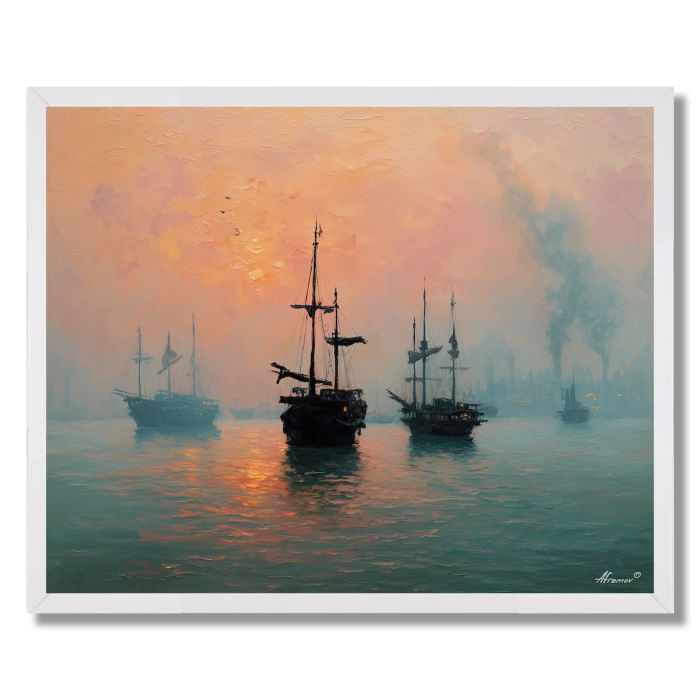 HONG KONG HARBOUR 1900 - FRAMED