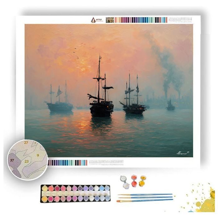 HONG KONG HARBOUR 1900 - Paint by Numbers Full Kit