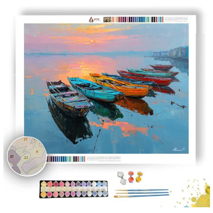 FISHING PORT MORNING - Paint by Numbers Full Kit