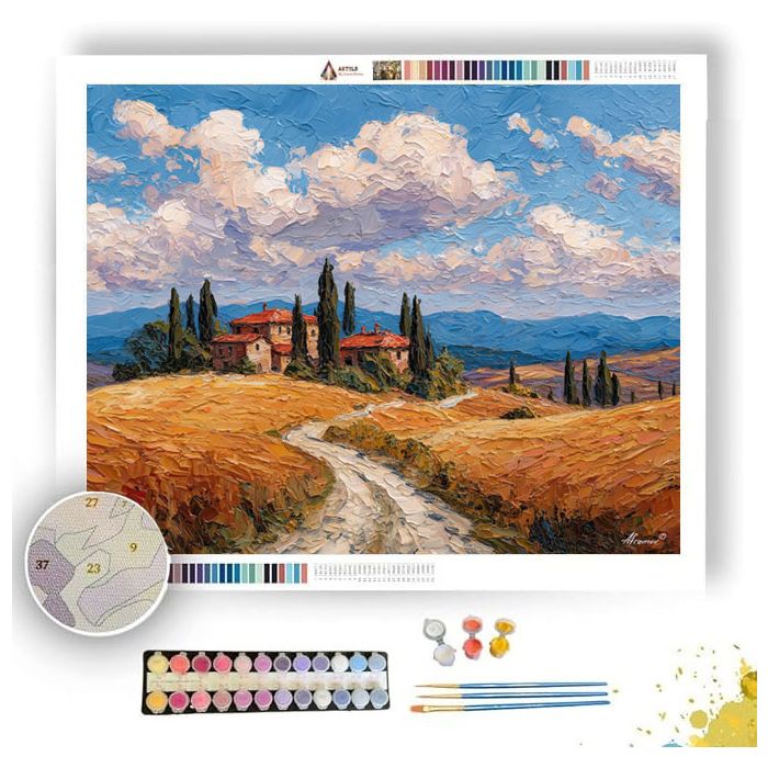 TUSCAN HILLSIDE WALK - Paint by Numbers Full Kit