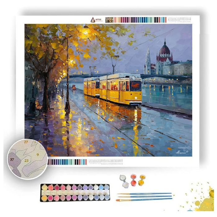 BUDAPEST RIVER STREET - Paint by Numbers Full Kit
