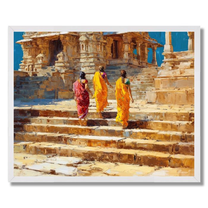 INDIAN TEMPLE STEPS - FRAMED