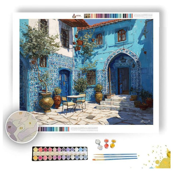TURKISH BLUE COURTYARD - Paint by Numbers Full Kit