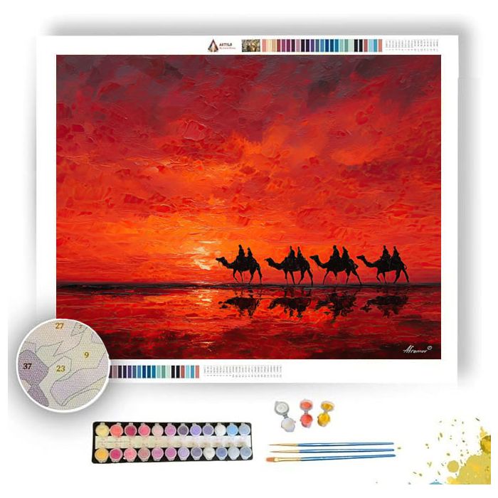 CARAVAN AT SUNSET - Paint by Numbers Full Kit