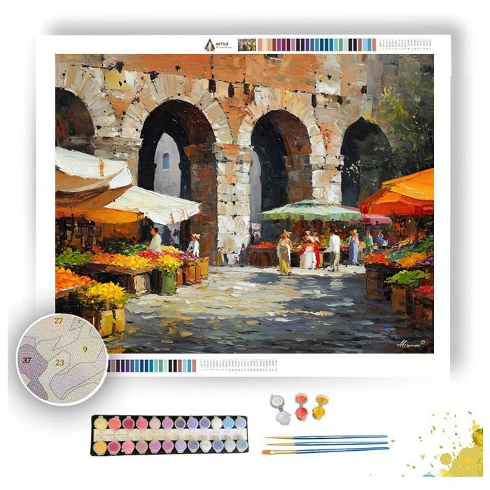 ROME MARKET SQUARE - Paint by Numbers Full Kit