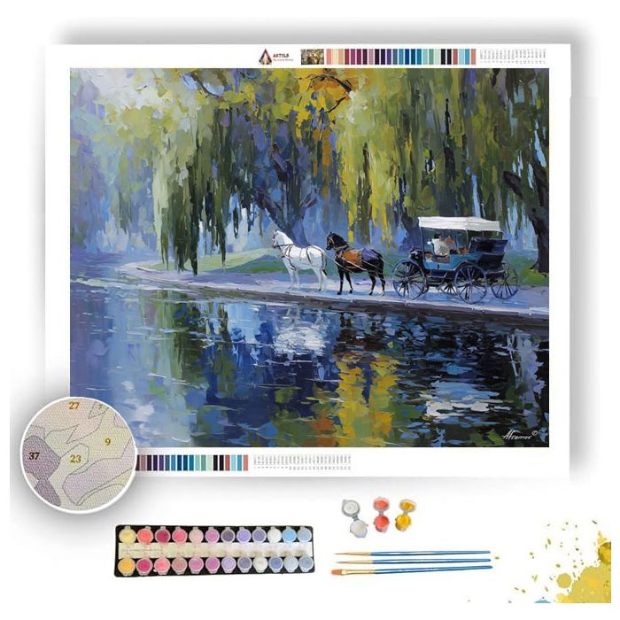 CARRIAGE AT RIVERSIDE - Paint by Numbers Full Kit