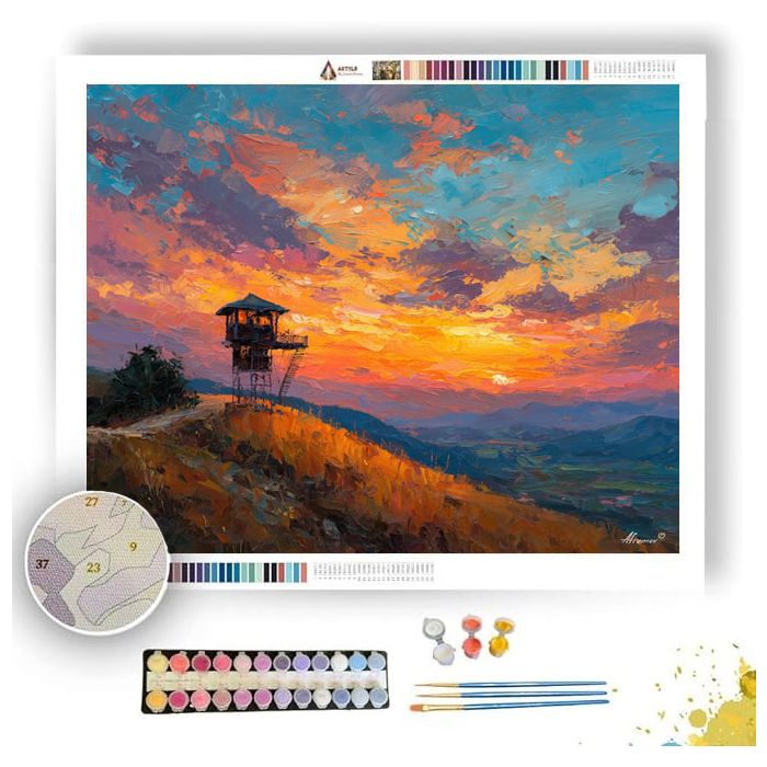 HILLTOP RAIL LOOKOUT - Paint by Numbers Full Kit