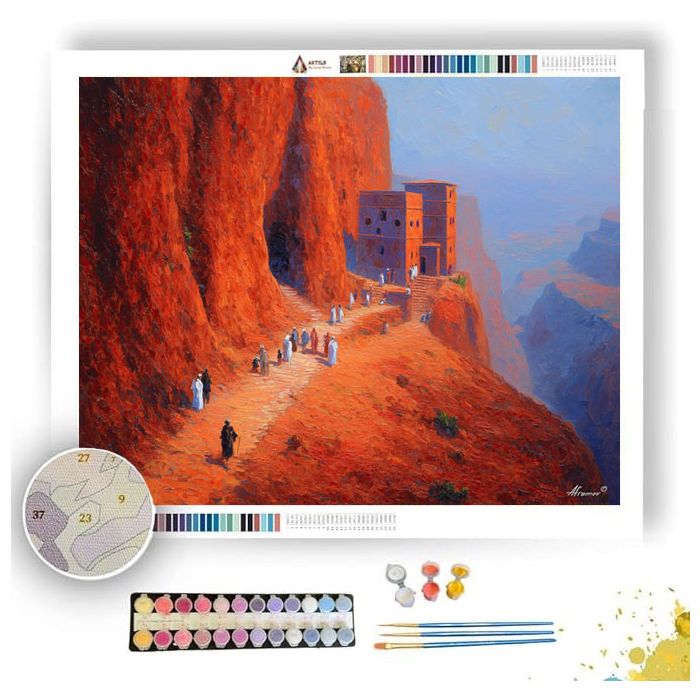 ETHIOPIAN CLIFF CHURCHES - Paint by Numbers Full Kit