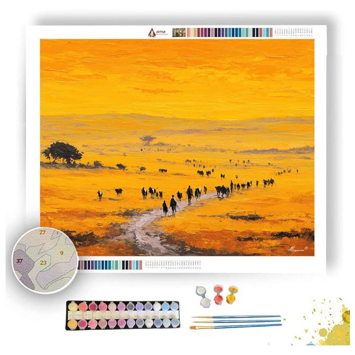 KENYAN SAVANNA ROAD - Paint by Numbers Full Kit
