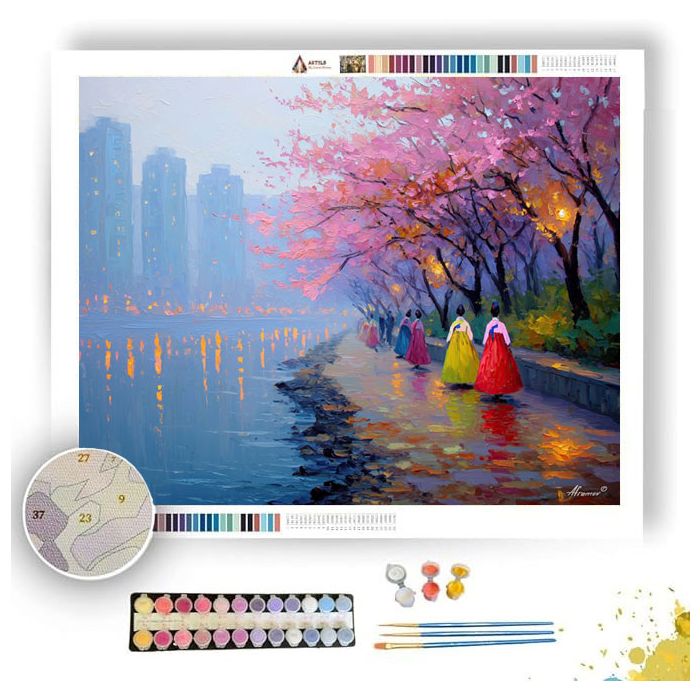 SEOUL HAN RIVER WALK - Paint by Numbers Full Kit