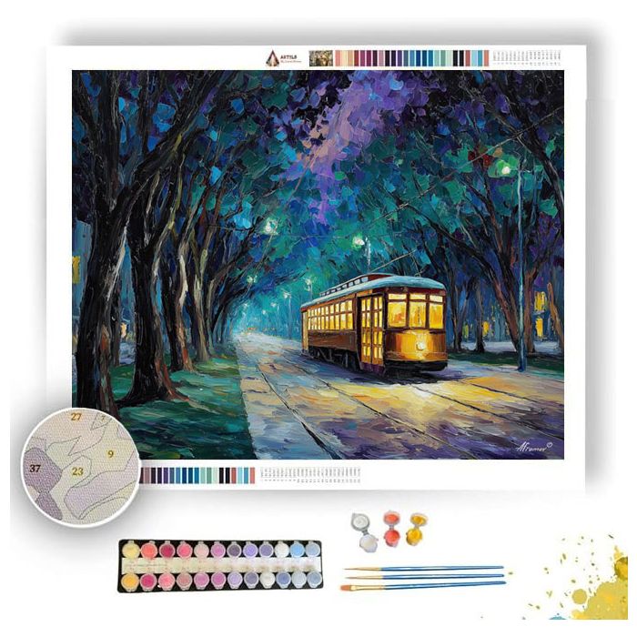 STREETCAR AT TWILIGHT - Paint by Numbers Full Kit
