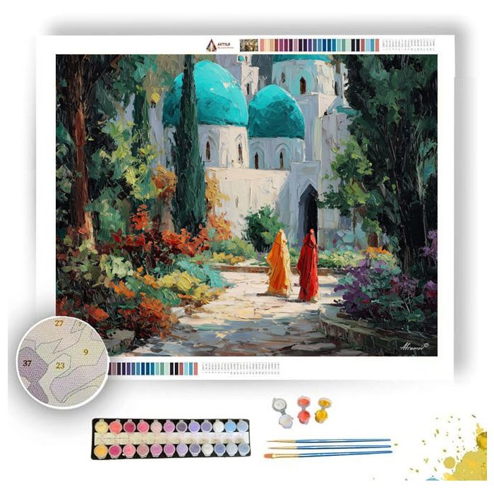 MOSQUE GARDEN PATH - Paint by Numbers Full Kit