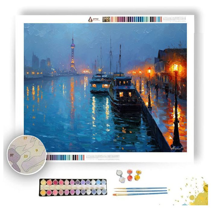 SHANGHAI RIVER LIGHT - Paint by Numbers Full Kit