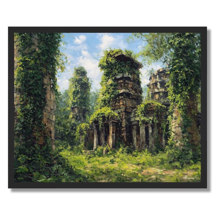 ANGKOR FOREST LIGHT - FRAMED