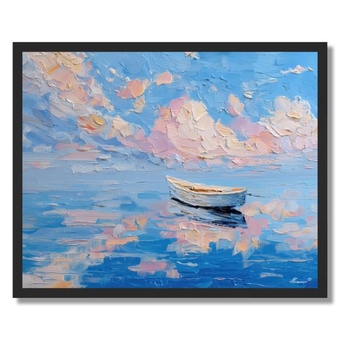 BOAT IN STILL WATER - FRAMED