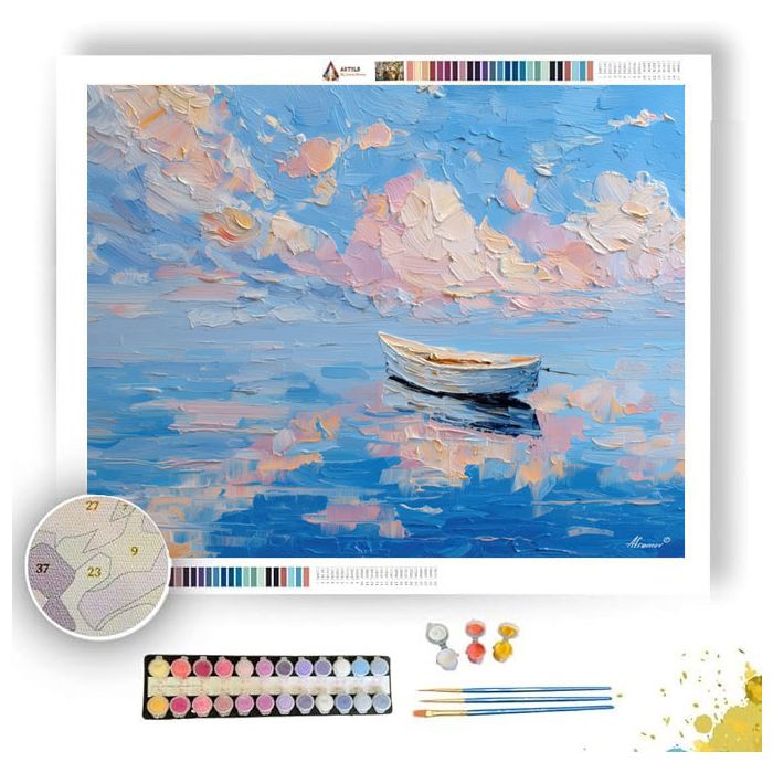 BOAT IN STILL WATER - Paint by Numbers Full Kit