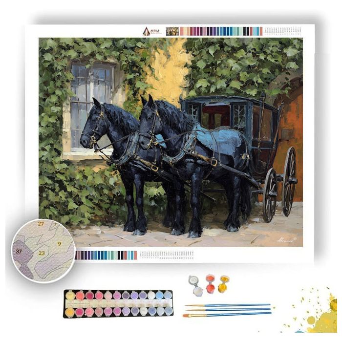 CARRIAGE AT GATE - Paint by Numbers Full Kit