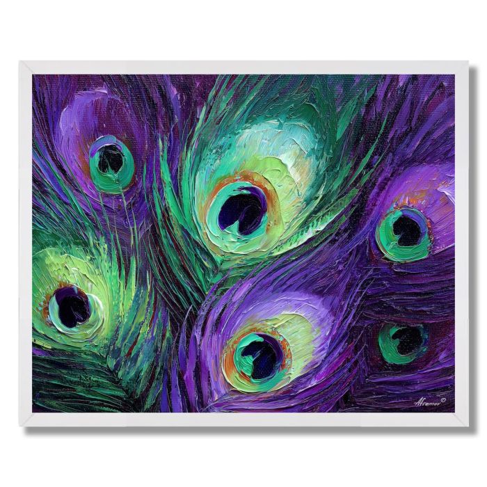 PEACOCK LIGHT - FRAMED