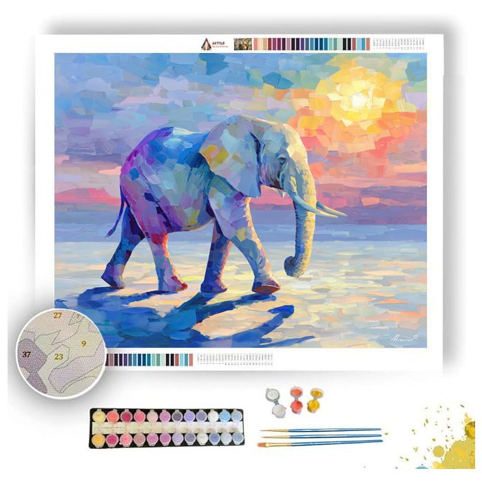 CRYSTAL DESERT ELEPHANT - Paint by Numbers Full Kit