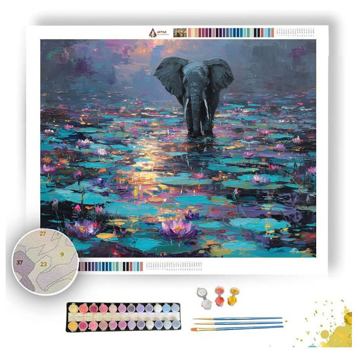 LOTUS PATH ELEPHANT - Paint by Numbers Full Kit