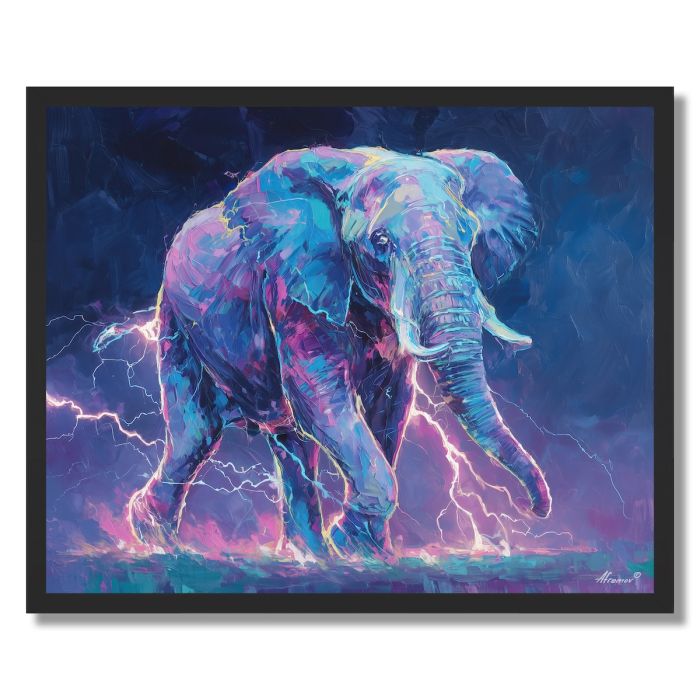 ELECTRIC SKY ELEPHANT - FRAMED