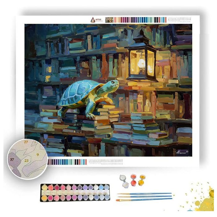 THE BOOKSTORE TURTLE - Paint by Numbers Full Kit