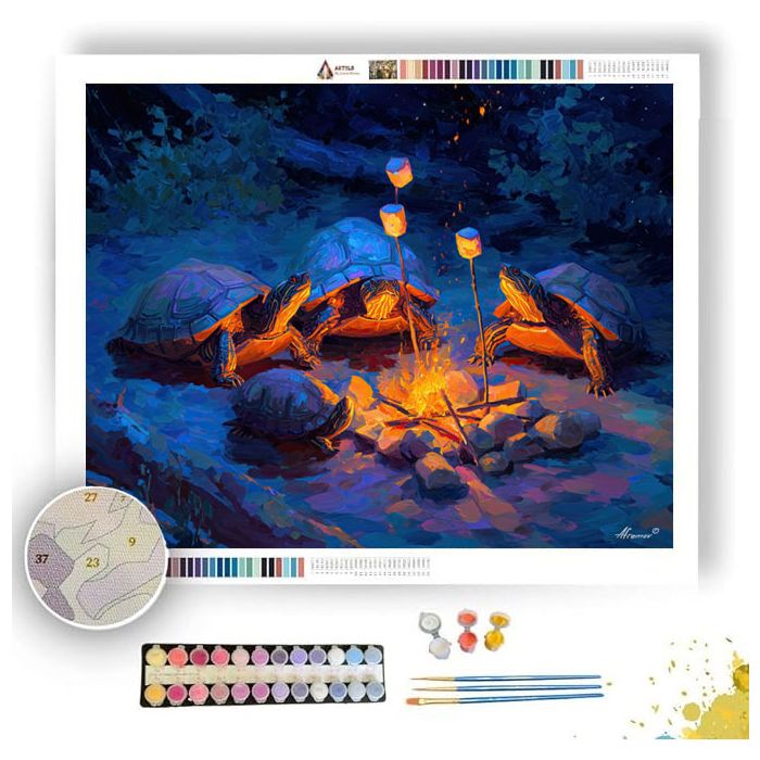 TURTLE CAMPFIRE STORIES - Paint by Numbers Full Kit