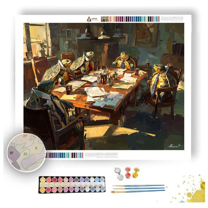 OFFICE TURTLE MEETING - Paint by Numbers Full Kit