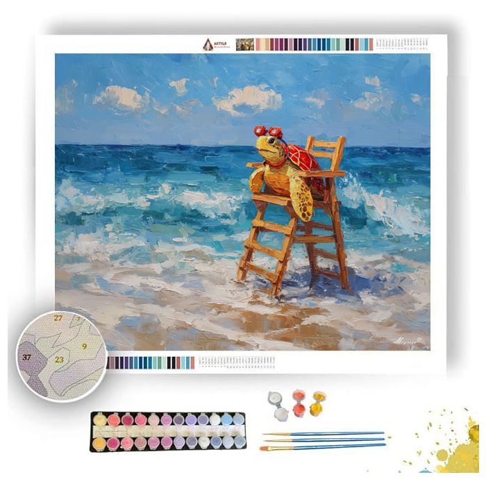 TURTLE LIFEGUARD ON DUTY - Paint by Numbers Full Kit