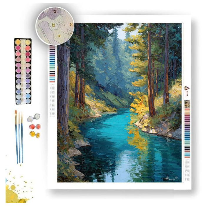 BLUE RIVER CURVE - Paint by Numbers Full Kit