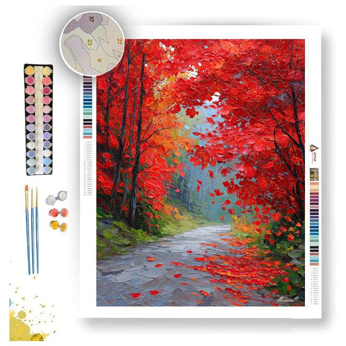 CRIMSON MAPLE PASS - Paint by Numbers Full Kit