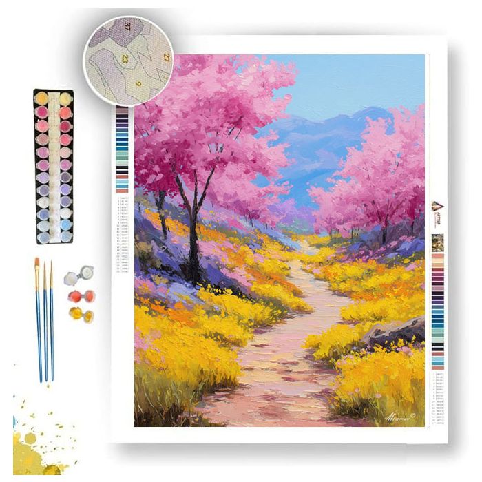 WILDFLOWER PATHWAY - Paint by Numbers Full Kit
