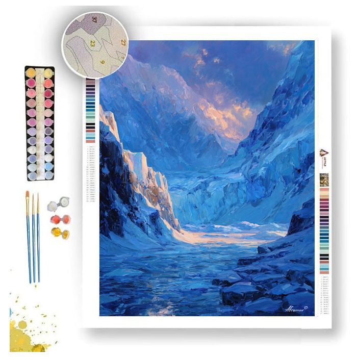 BLUE GLACIER MORNING - Paint by Numbers Full Kit