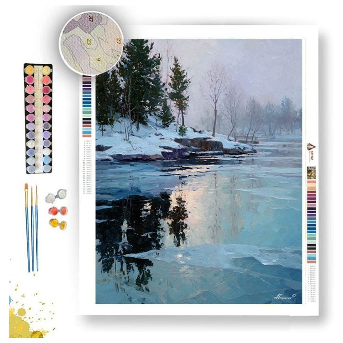 WINTER HARBOR STILLNESS - Paint by Numbers Full Kit