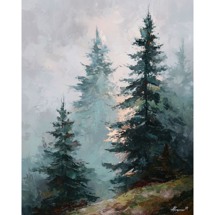 MIST ATOP THE PINES
