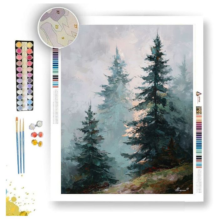 MIST ATOP THE PINES - Paint by Numbers Full Kit